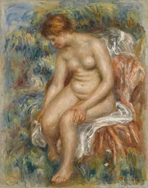 Pierre-Auguste Renoir Seated Bather Drying Her Leg, Spain oil painting art